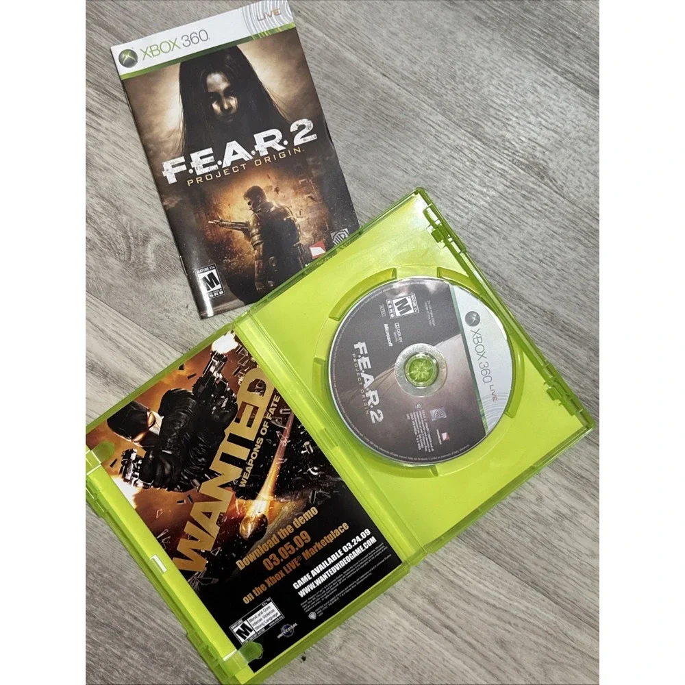 FEAR 2 Project Origin (Microsoft Xbox 360, 2009) CIB W/Slip Tested